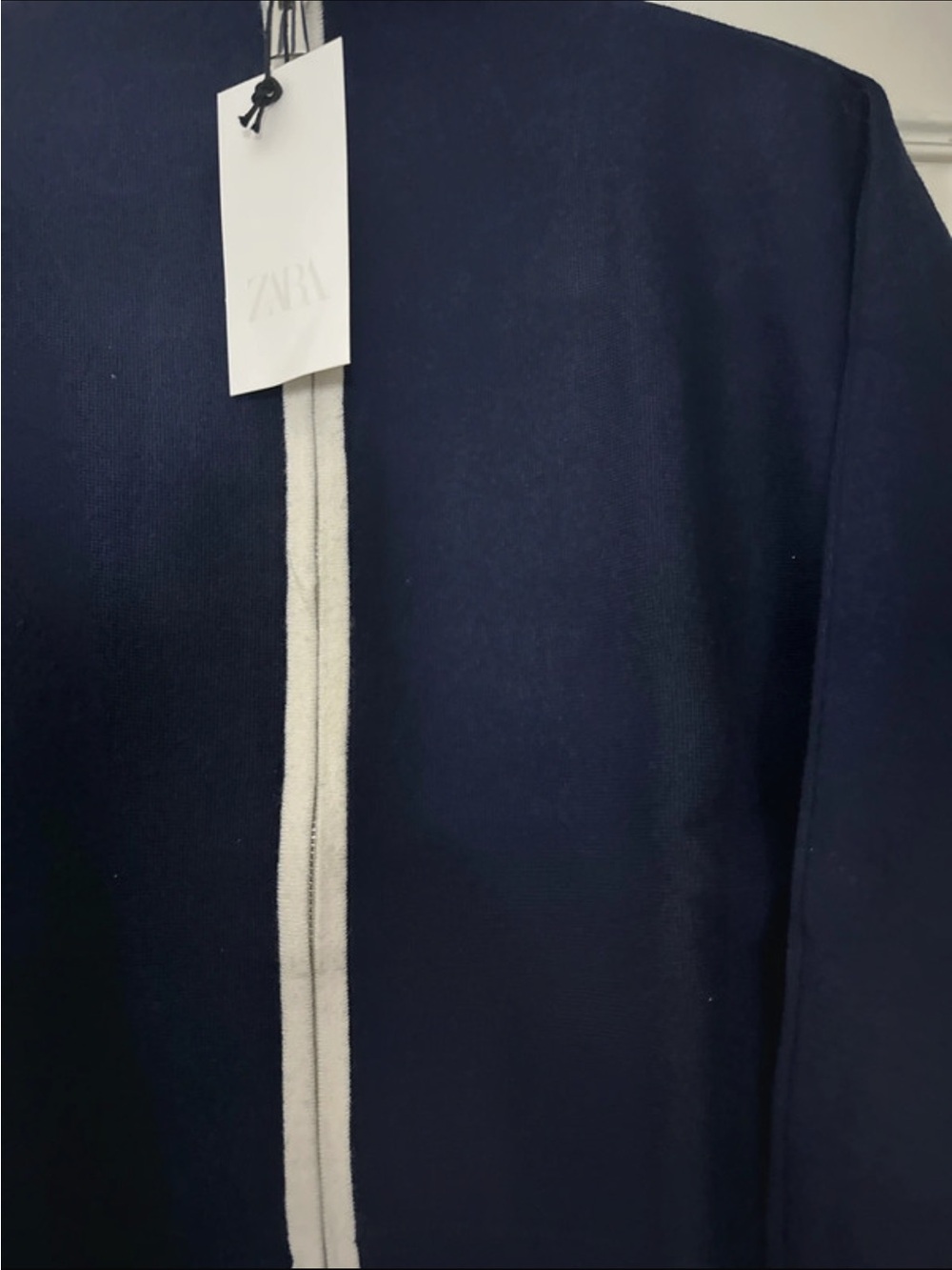 Women’s Navy Zip-Front Sweater Jacket - Picture 3 of 3